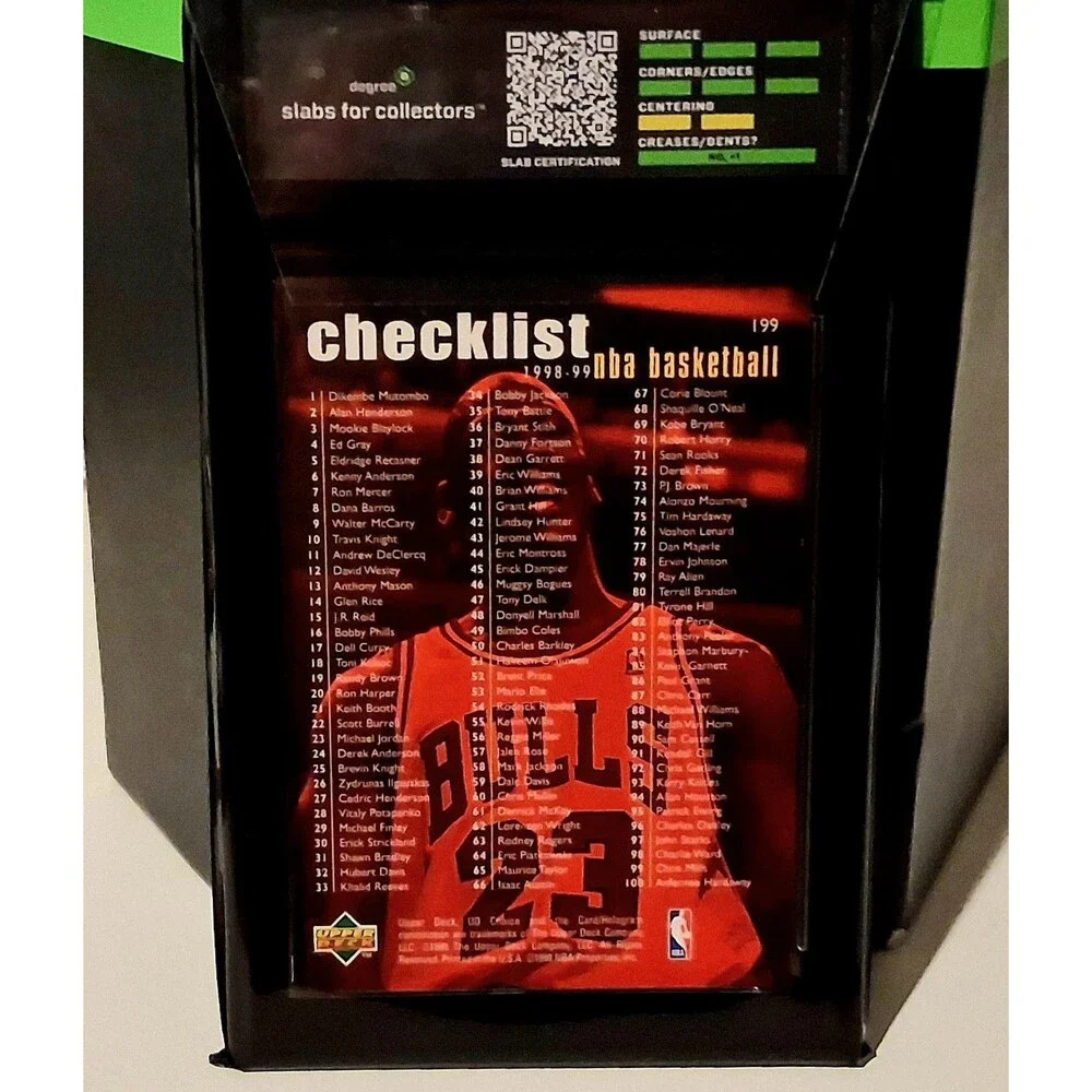 1998 Upper Deck UD Choice Michael Jordan Checklist #199 (Degree Grade 9 MINT)
